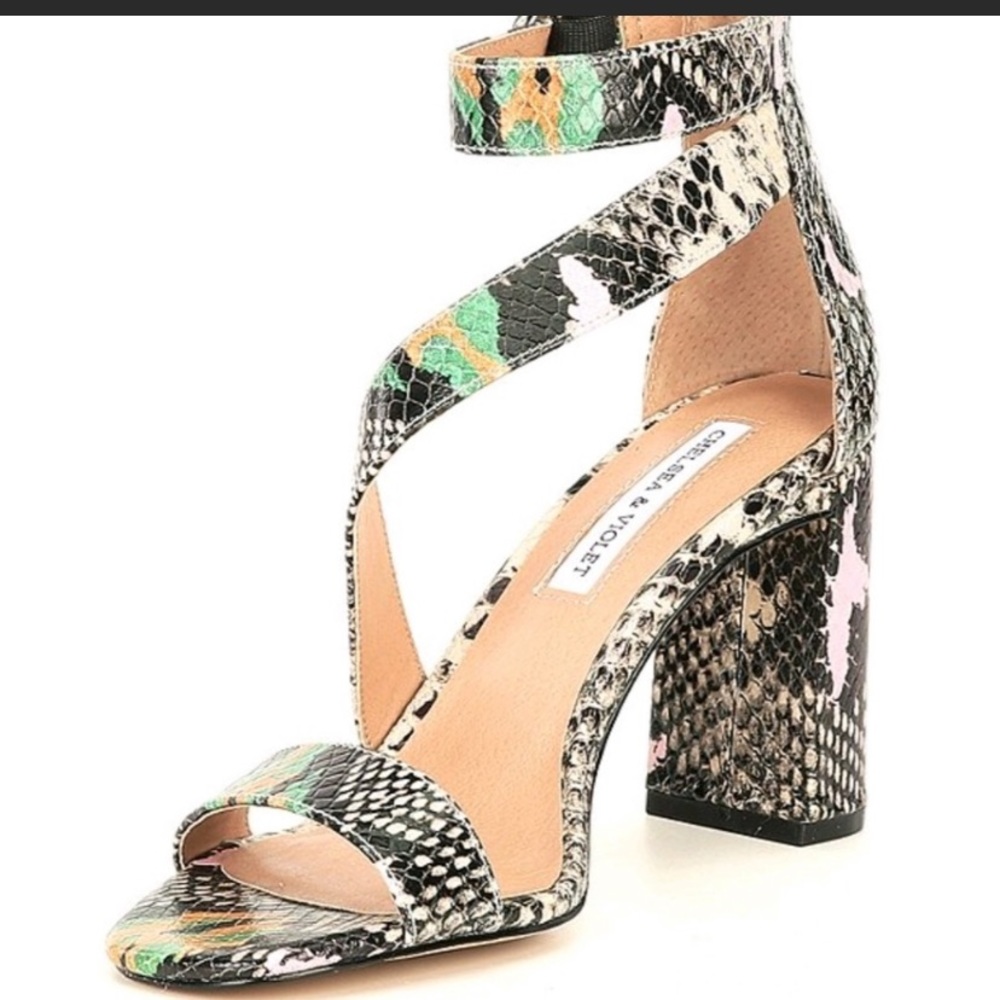 Chelsea & Violet Snake Print Heels